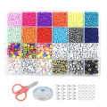Amazon Hot Sell Glass Clay Beads Colorful Piant Stone Letter DIY Aplpha Beads For Jewelry Making Kit